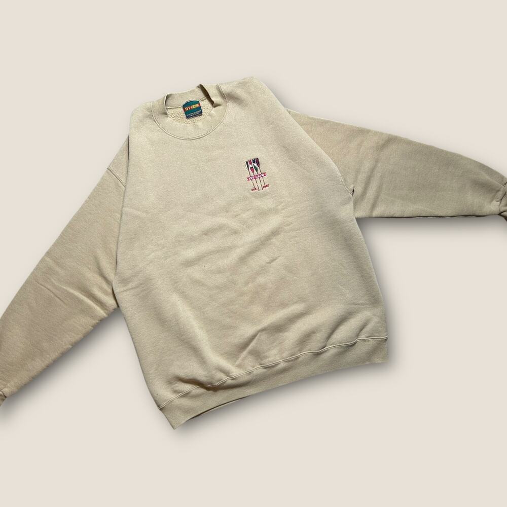 Vintage 90s J Crew Ivy Crew Rowing Sweatshirt Embroidered Made USA Medium V01